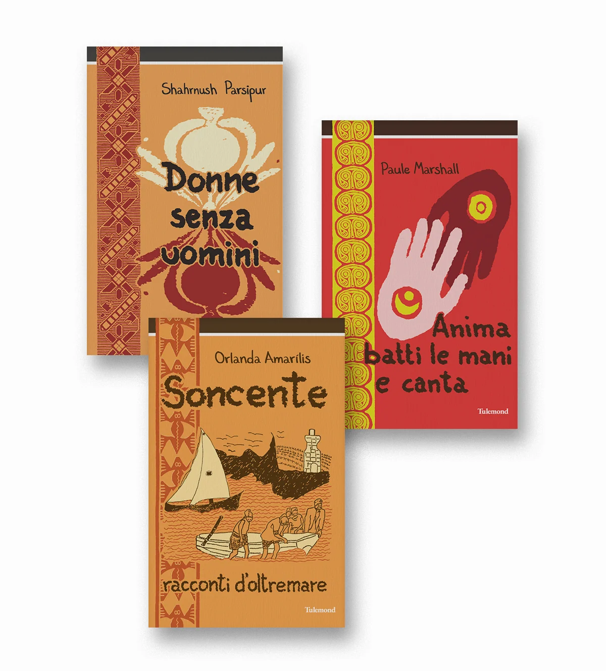 Copertine dei tre libri del percorso di lettura dedicato alle letterature di scrittrici donne